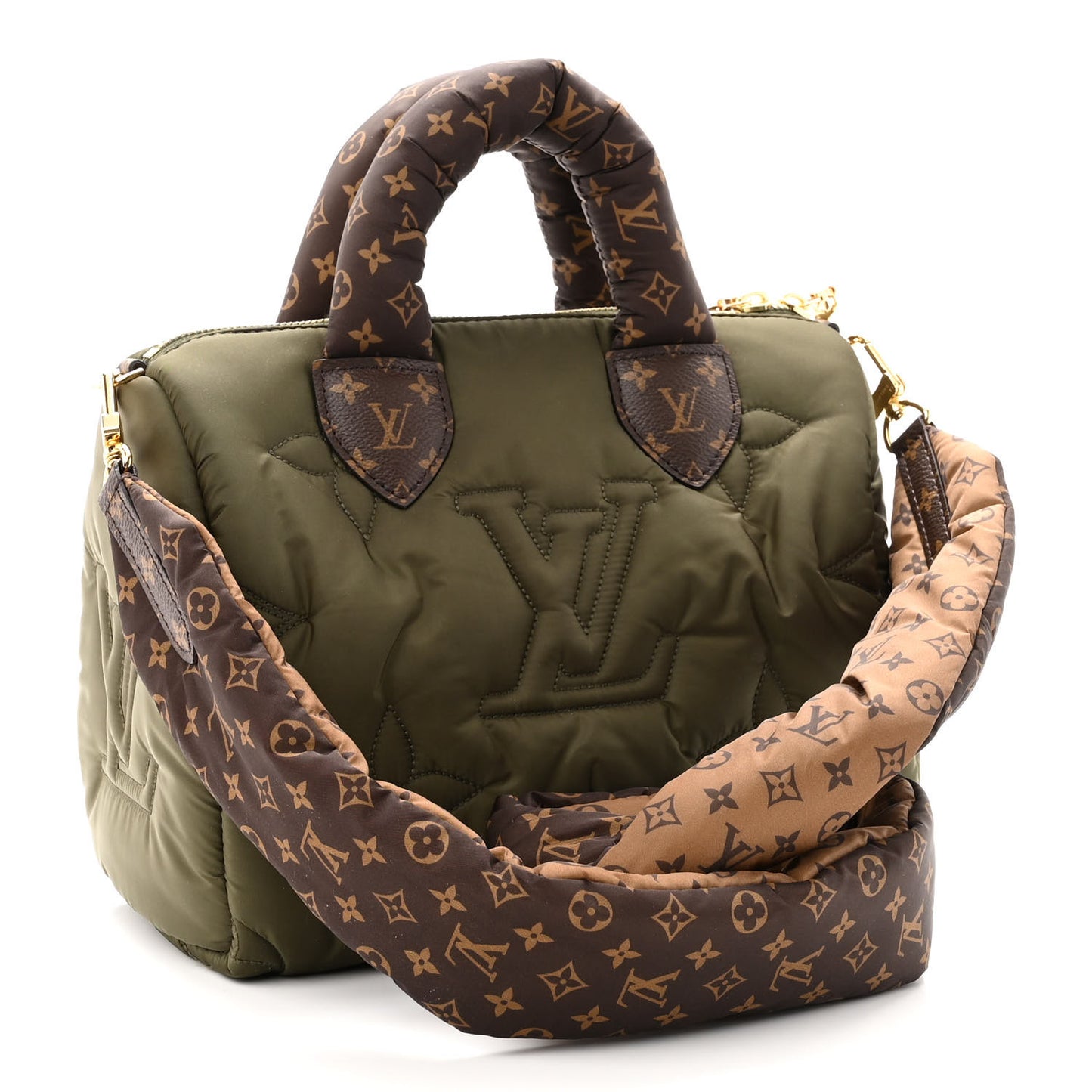 Econyl Mini Monogram Pillow Speedy Bandouliere 25 Khaki
