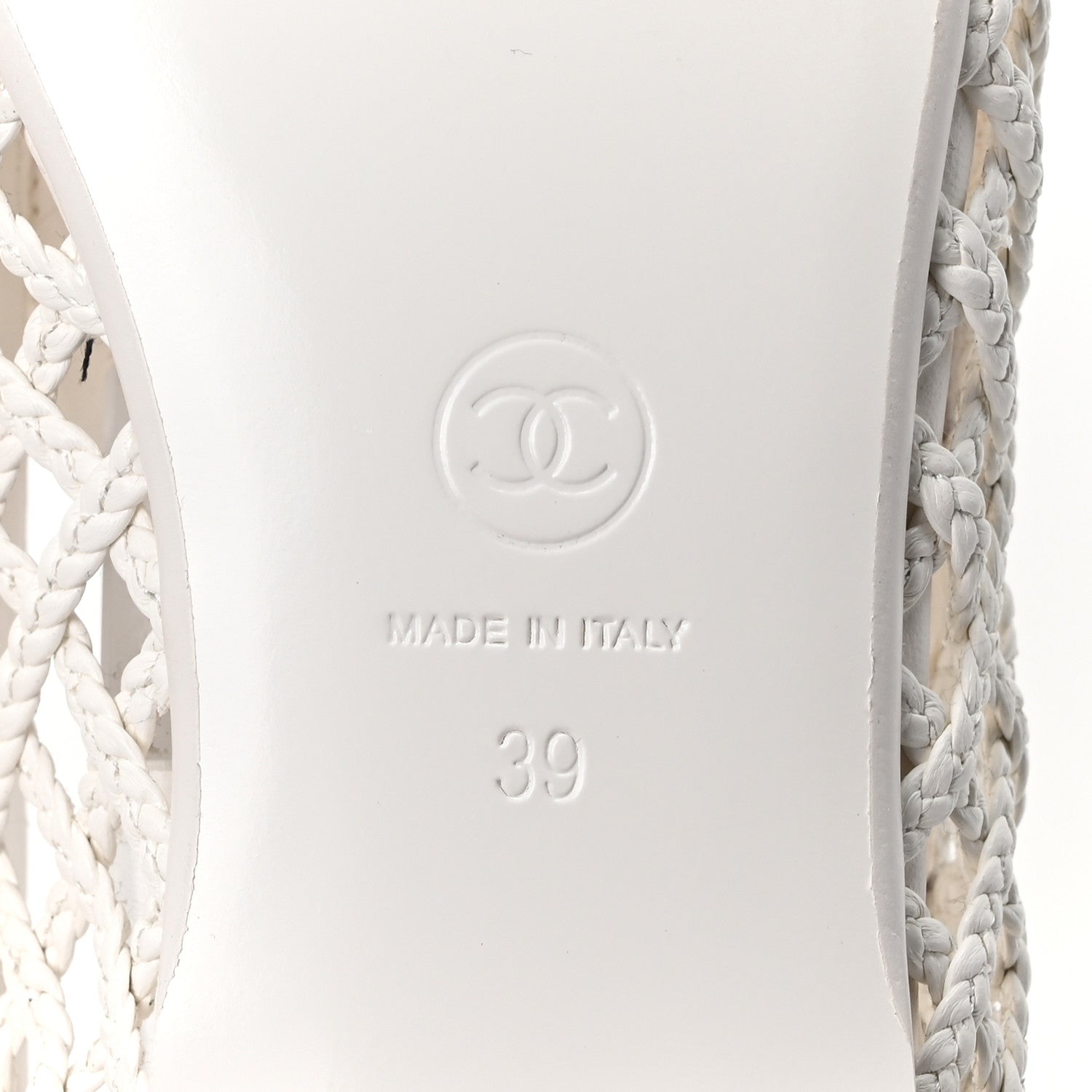 Chanel Braided Lambskin CC Mocassin Loafers 39 White 7 of 8