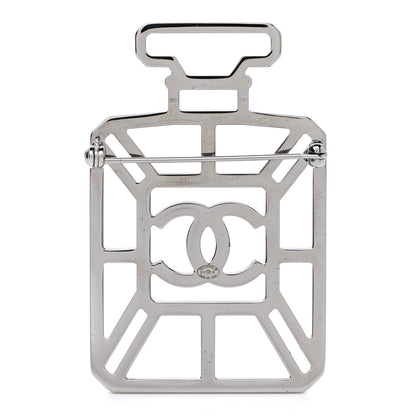 Chanel Ruthenium Crystal Perfume Bottle CC Brooch Iridescent Blue 3 of 5