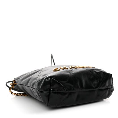 Chanel Shiny Calfskin Quilted Mini Chanel 22 Black 4 of 11