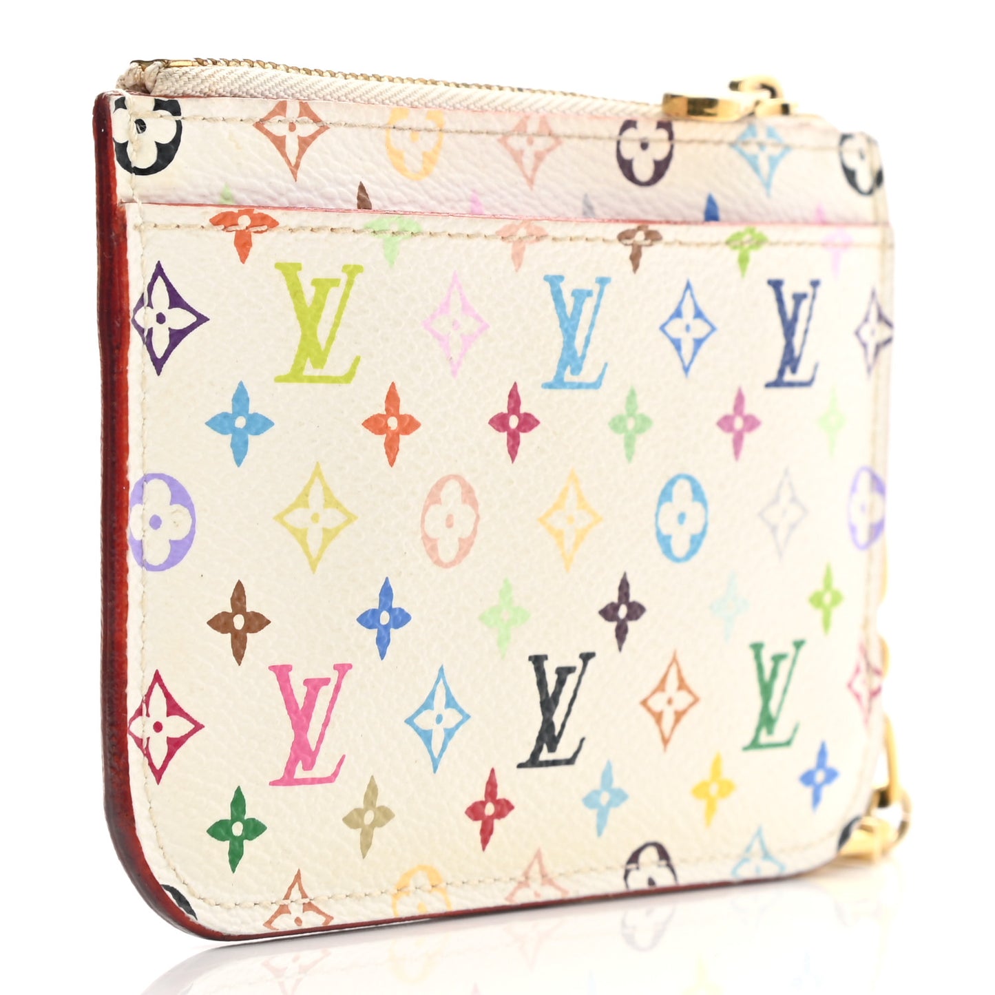 Monogram Multicolor Key Pouch White Litchi