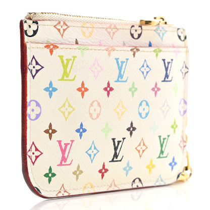Louis Vuitton Monogram Multicolor Key Pouch White Litchi 3 of 9