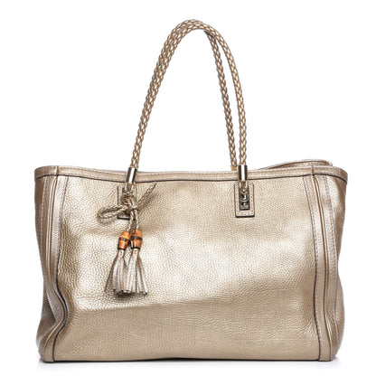 Gucci Metallic Pebbled Calfskin Medium Bella Tote Gold 1 of 7