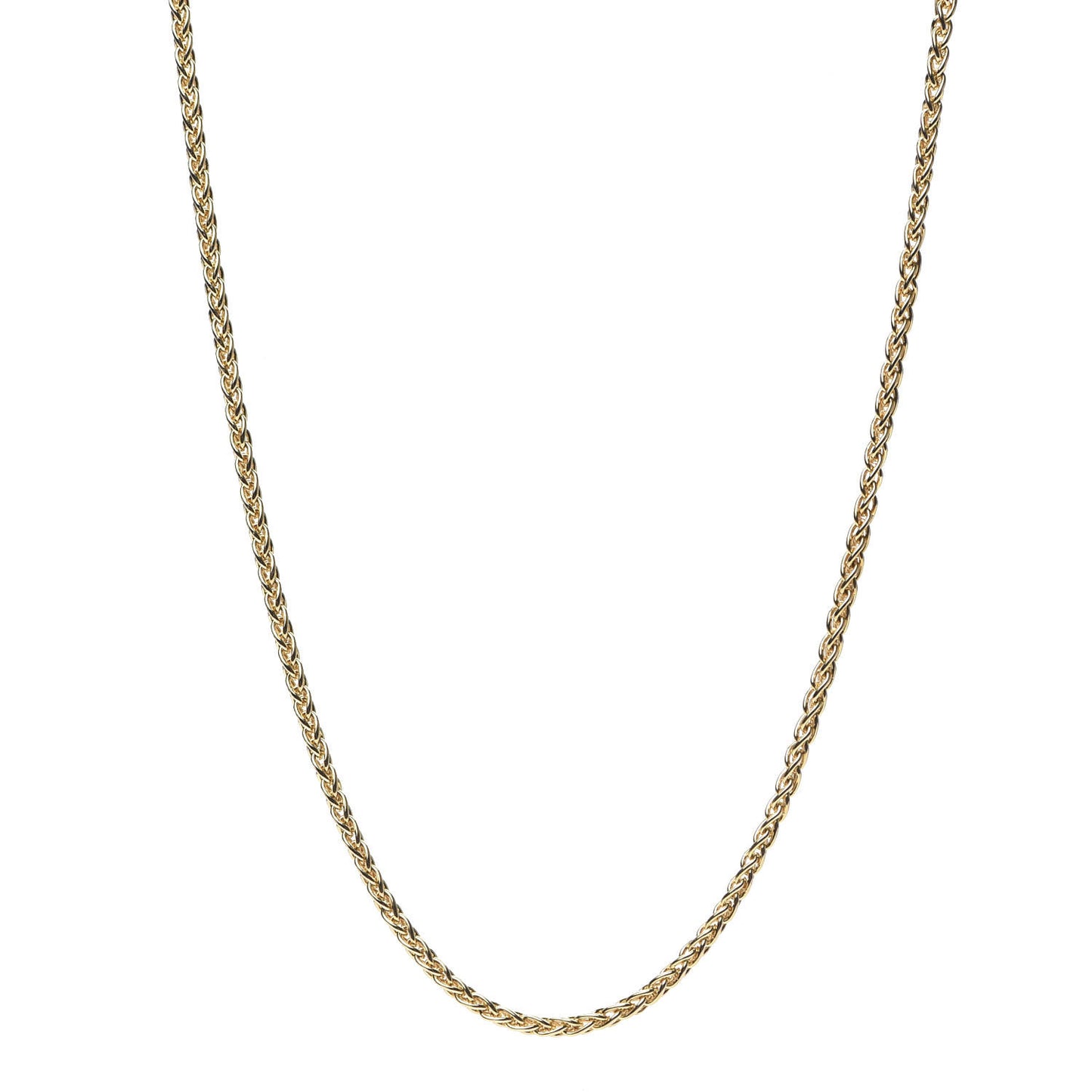18K Yellow Gold Wheat Chain Necklace