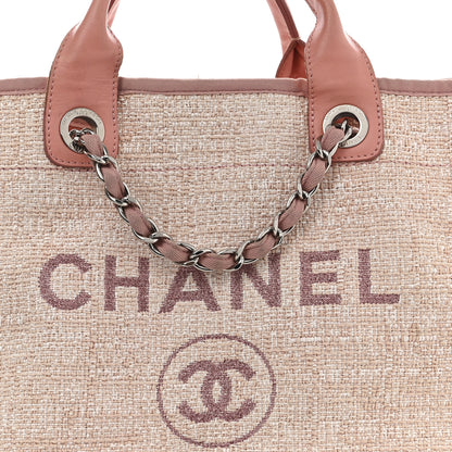 Chanel Straw Lurex Large Deauville Tote Pink 8 of 15
