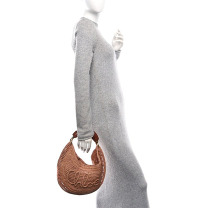 Chloe Raffia Calfskin Summer Banana Hobo Summery Beige 2 of 9