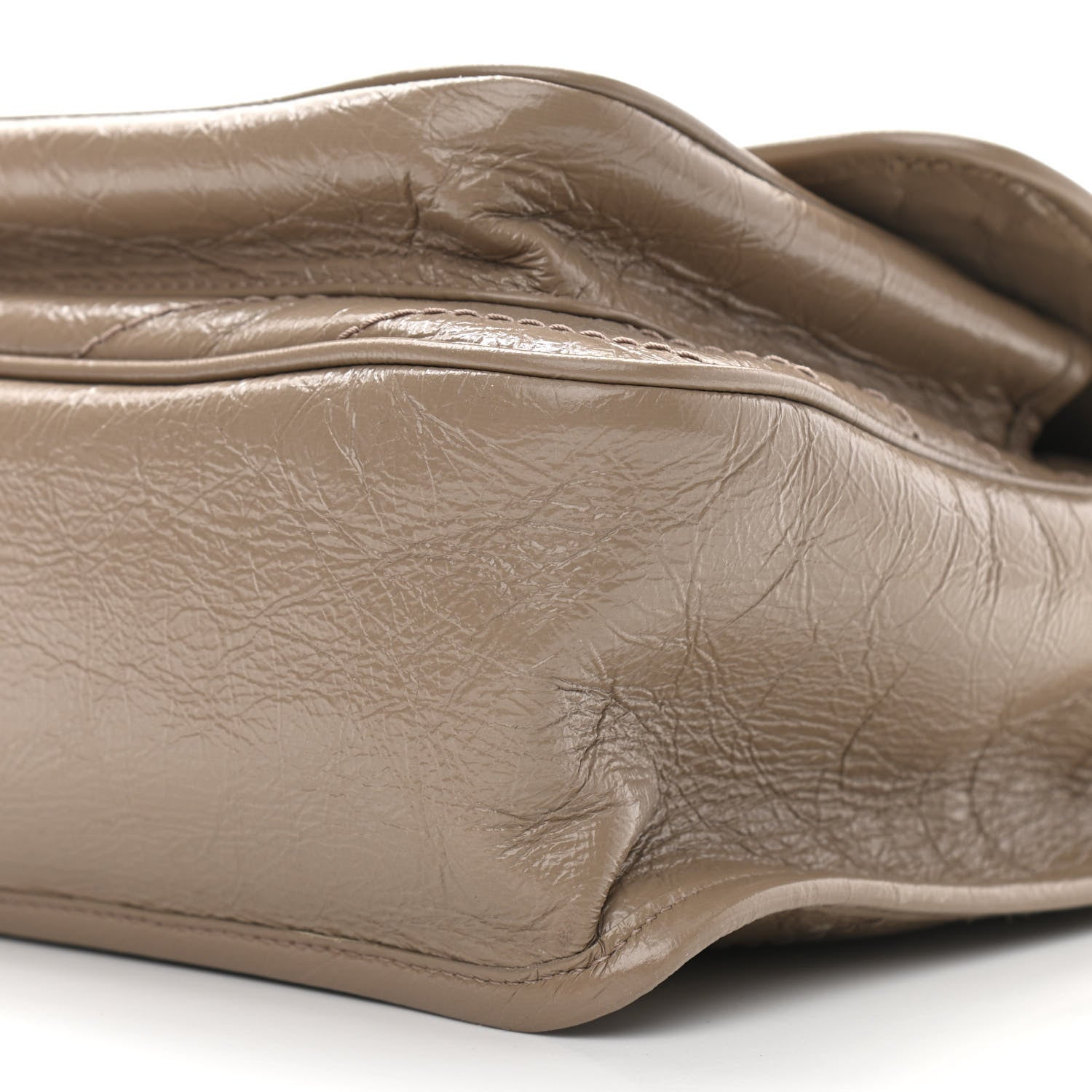 Saint Laurent Crinkled Calfskin Matelasse Monogram Medium Niki Chain Satchel Light Natural 10 of 11