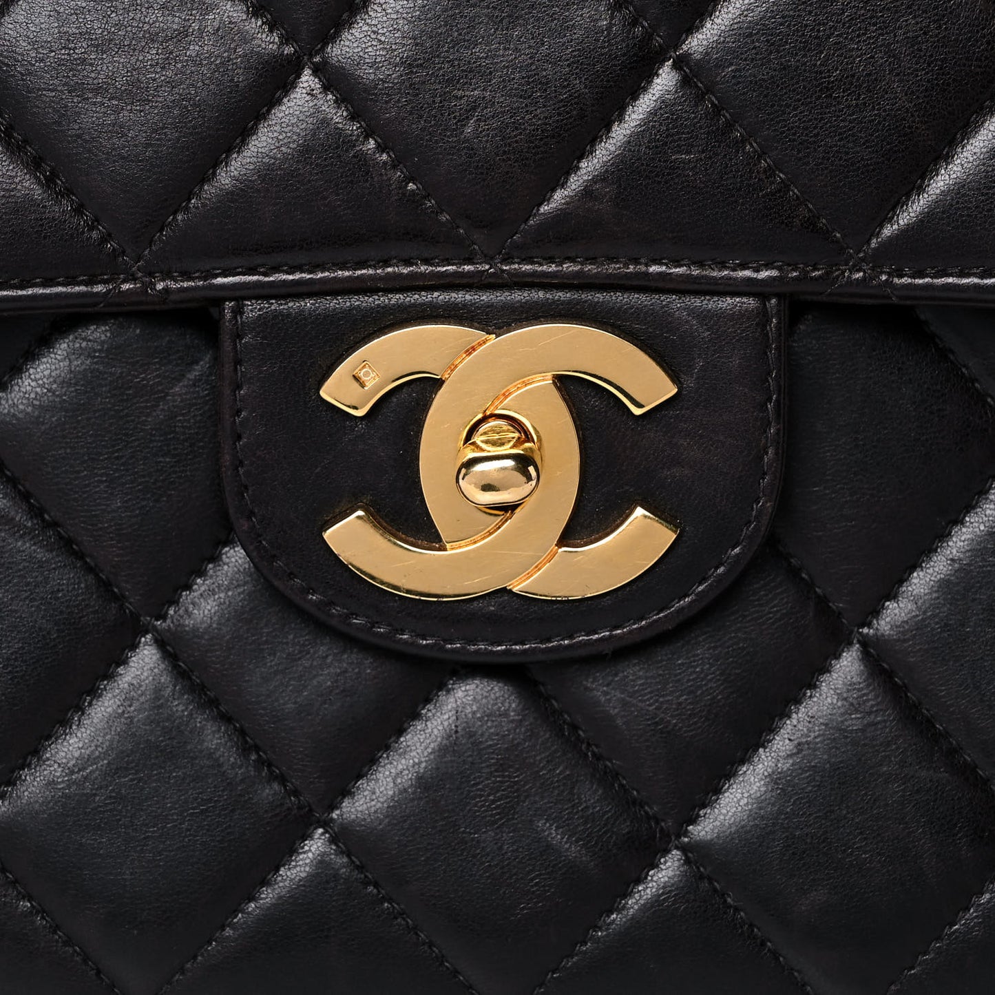 Lambskin Jumbo Single Flap Dark Brown