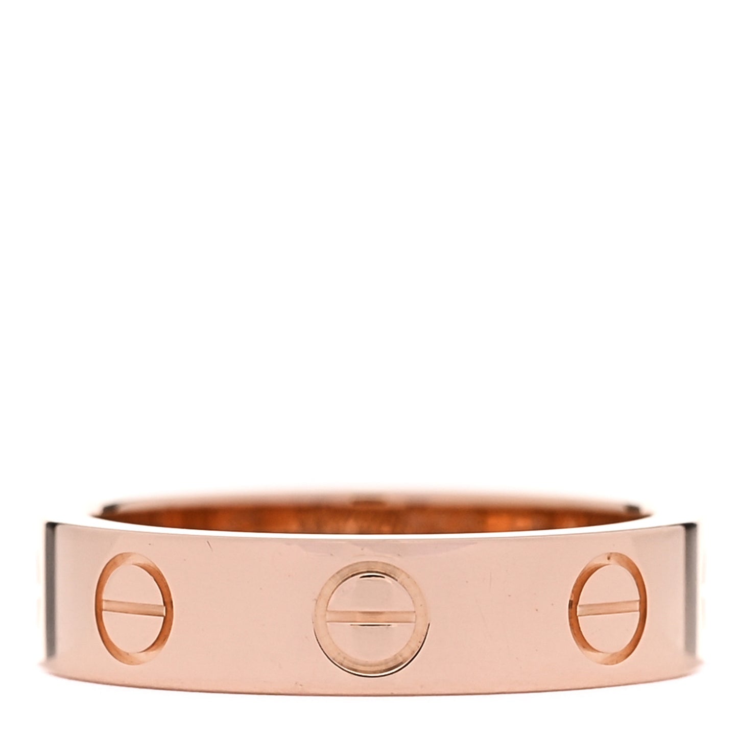 18K Pink Gold Diamond 4mm LOVE Wedding Band Ring 46 3.75