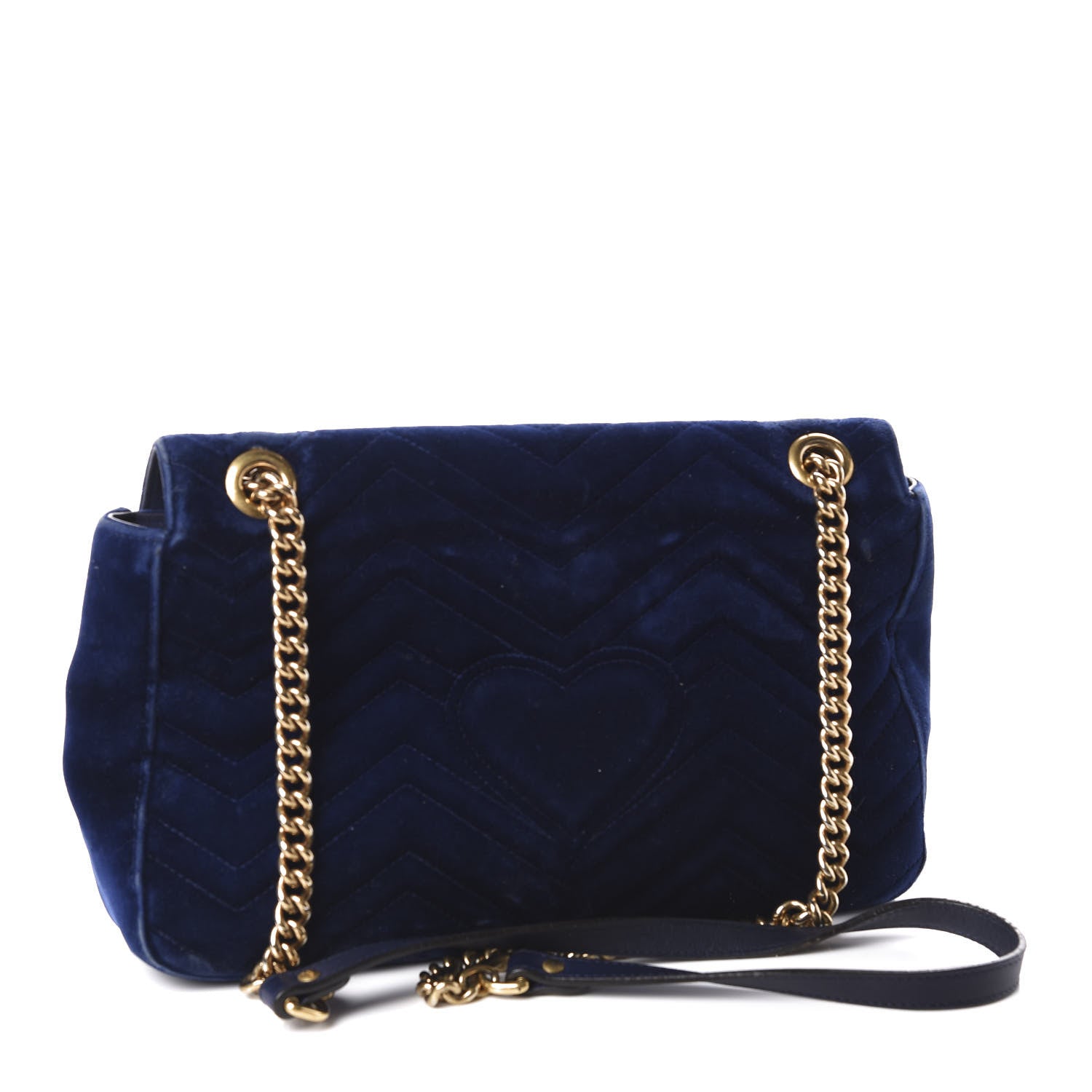 Gucci Velvet Matelasse Medium GG Marmont Shoulder Bag Cobalt Blue 3 of 15