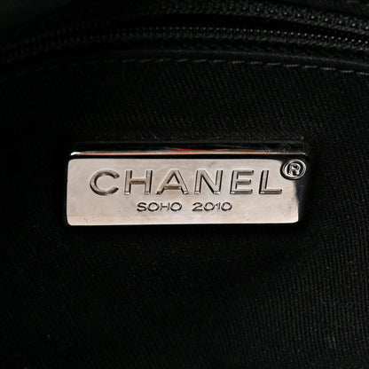 Chanel Glazed Calfskin Quilted Tweed Portobello Tote Black Red 6 of 16