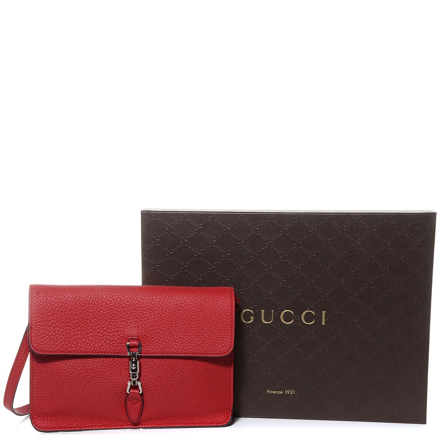 Gucci Grand Prix Calfskin Jackie Convertible Shoulder Bag Hibiscus Red 5 of 8