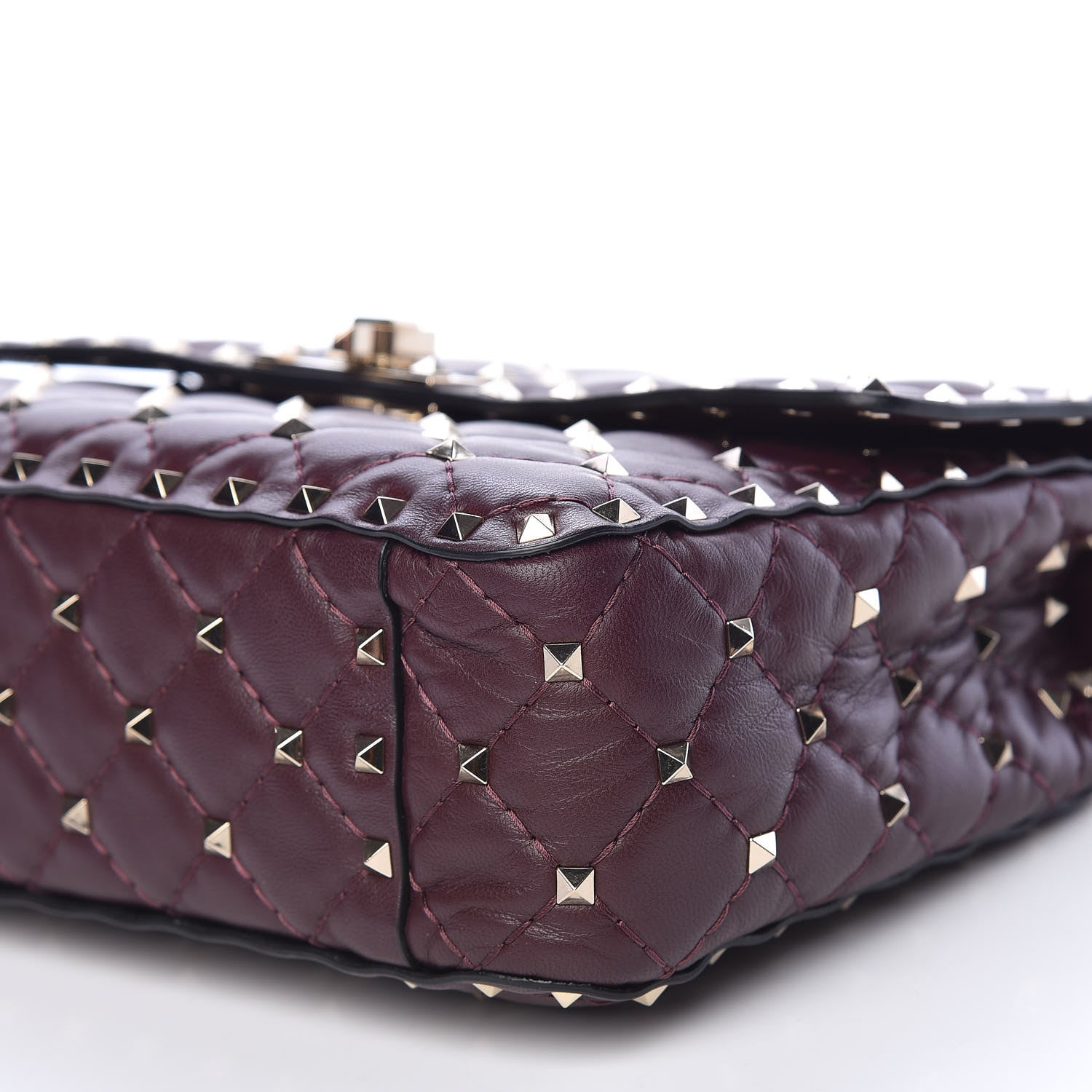 Valentino Garavani Nappa Medium Rockstud Spike Shoulder Bag Rubin 8 of 9