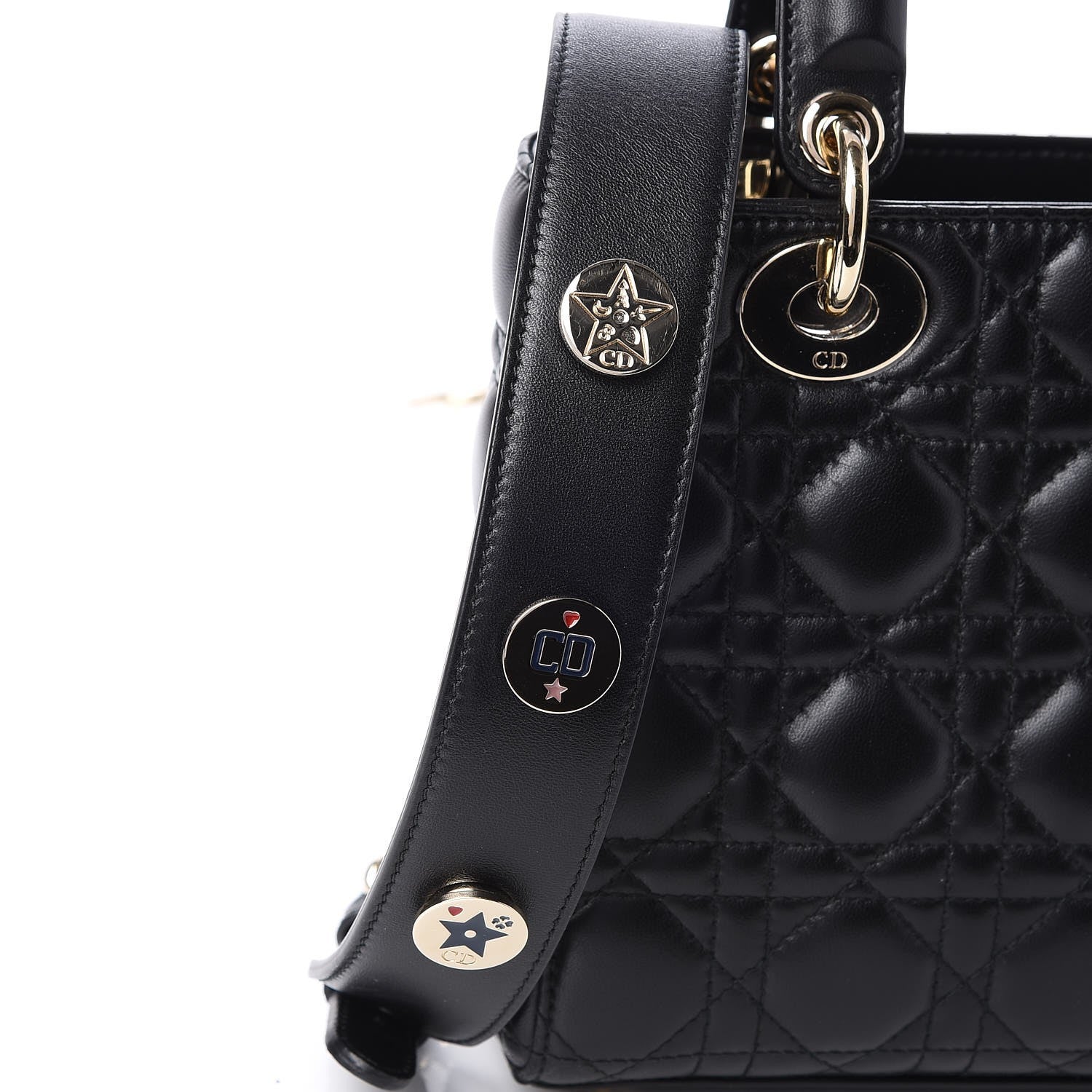 Christian Dior Lambskin Cannage Small Lucky Badges My Lady Dior Black 13 of 16