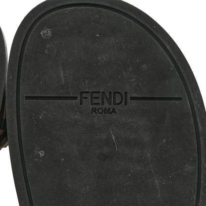 Fendi Satin FF Ruched Sandals 36 Tobacco Black 7 of 9