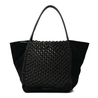 Proenza Schouler Calfskin Suede Large Macrame Tote Black 1 of 10