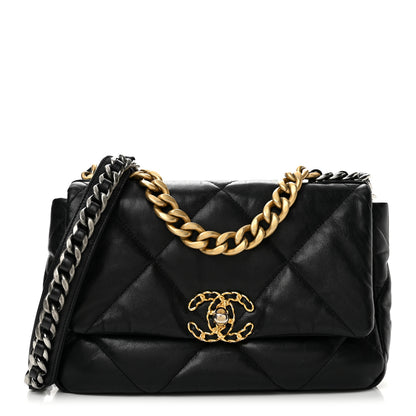 Chanel Goatskin Quilted Medium Chanel 19 Flap Black 1 of 13