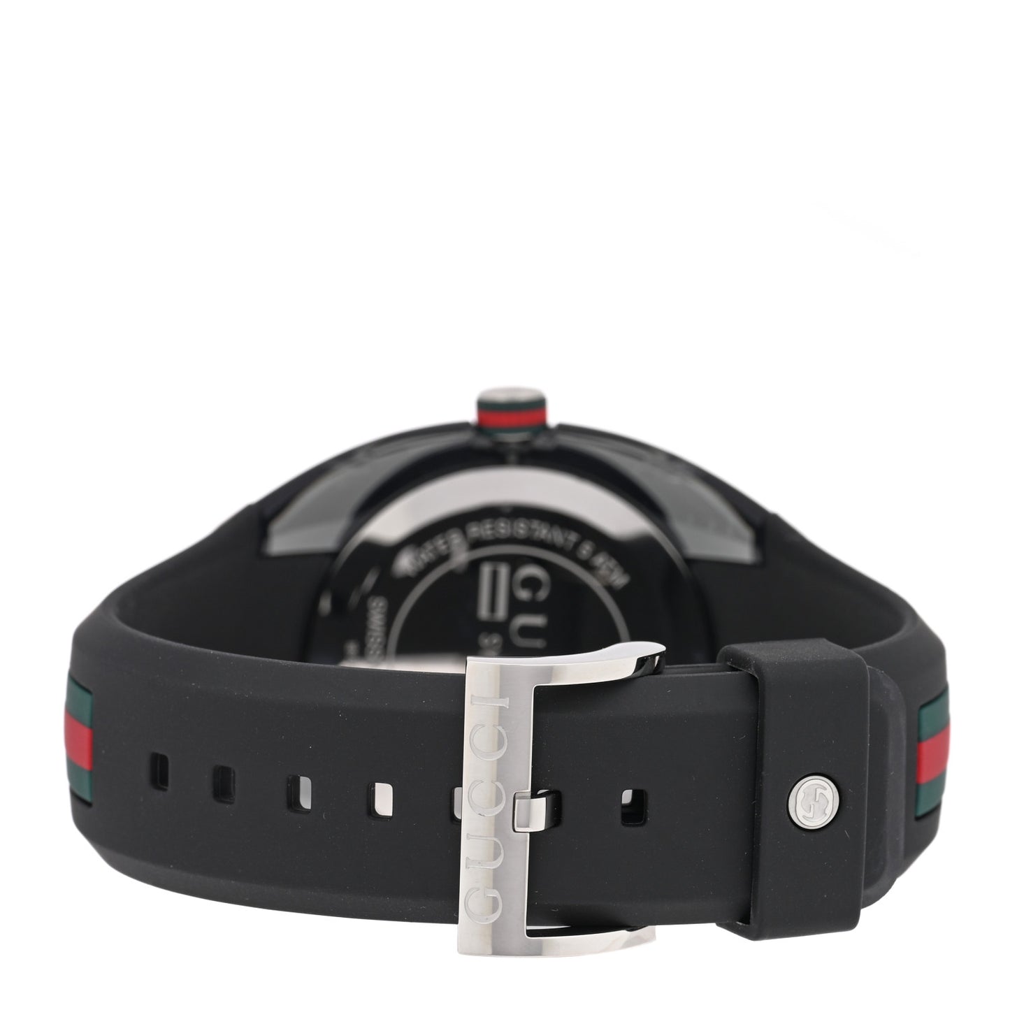 Stainless Steel Rubber 46mm Sync Web Quartz Watch Black