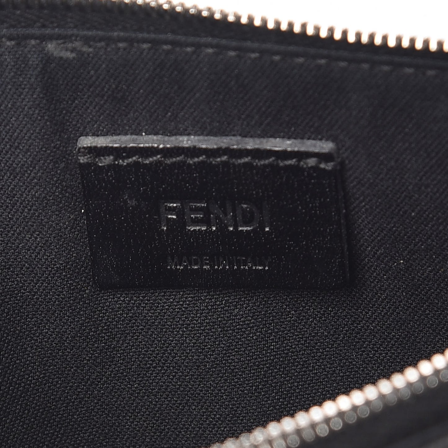 Vitello Elite Mink Fur Studded Karlito Zip Pouch Black