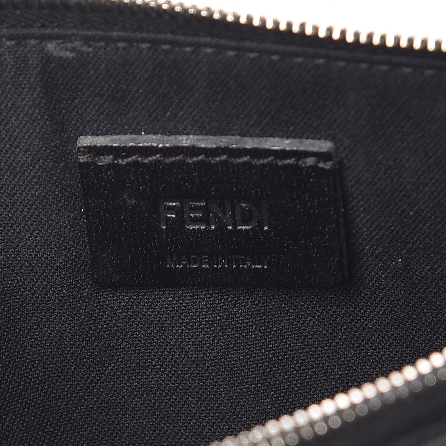 Fendi Vitello Elite Mink Fur Studded Karlito Zip Pouch Black 7 of 8