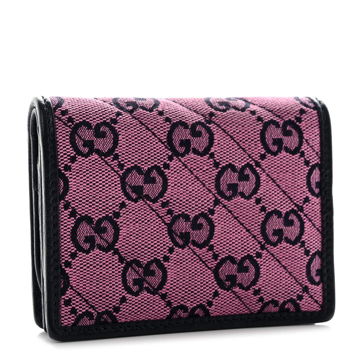 Monogram Multicolor Matelasse Diagonal GG Marmont Card Case Wallet Pink Blue
