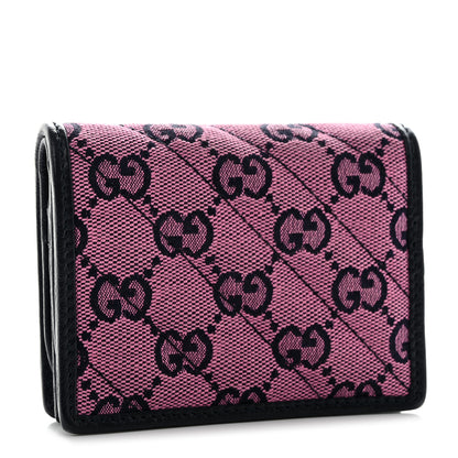 Gucci Monogram Multicolor Matelasse Diagonal GG Marmont Card Case Wallet Pink Blue 3 of 7