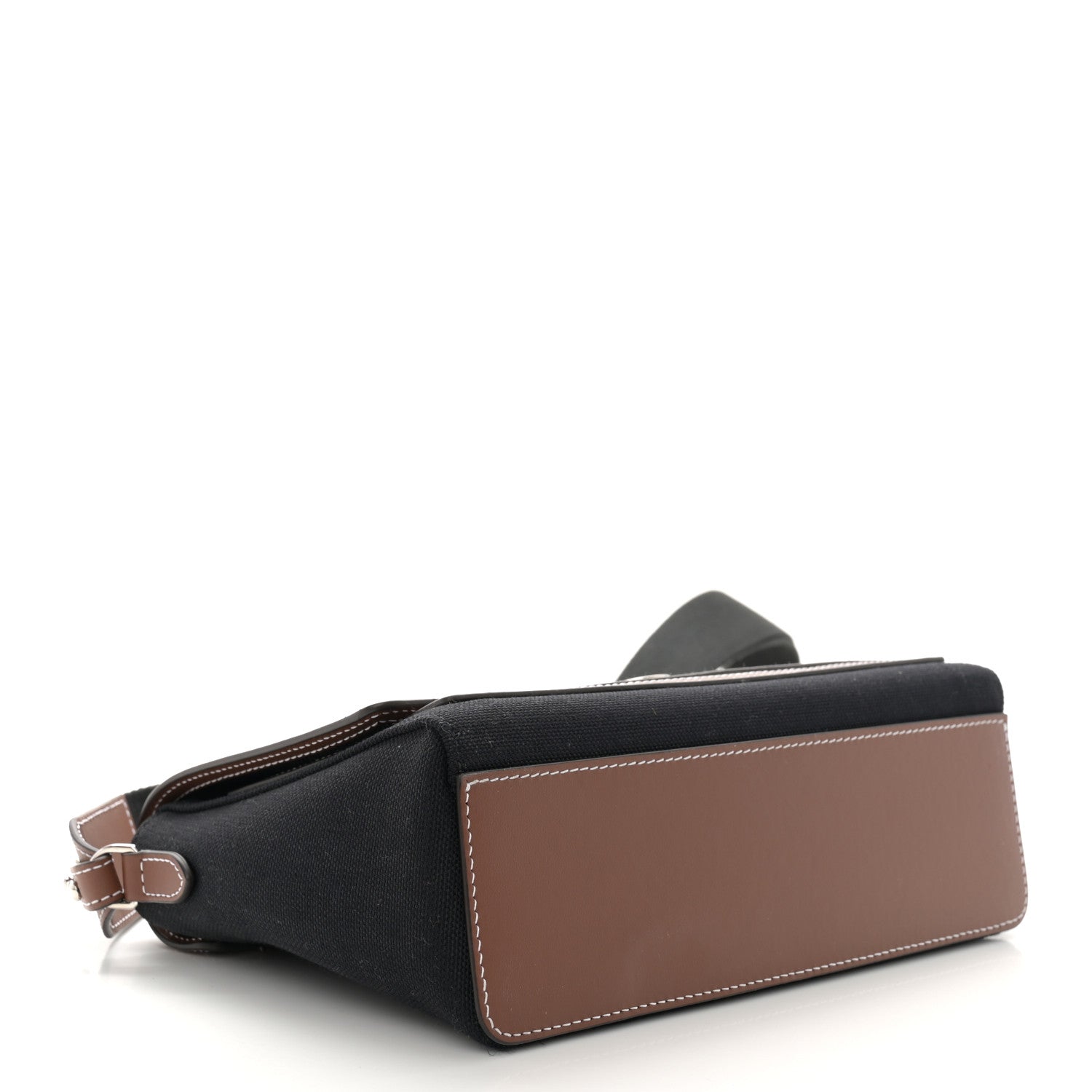 Burberry Canvas Horseferry Print Note Crossbody Bag Black Tan 4 of 9