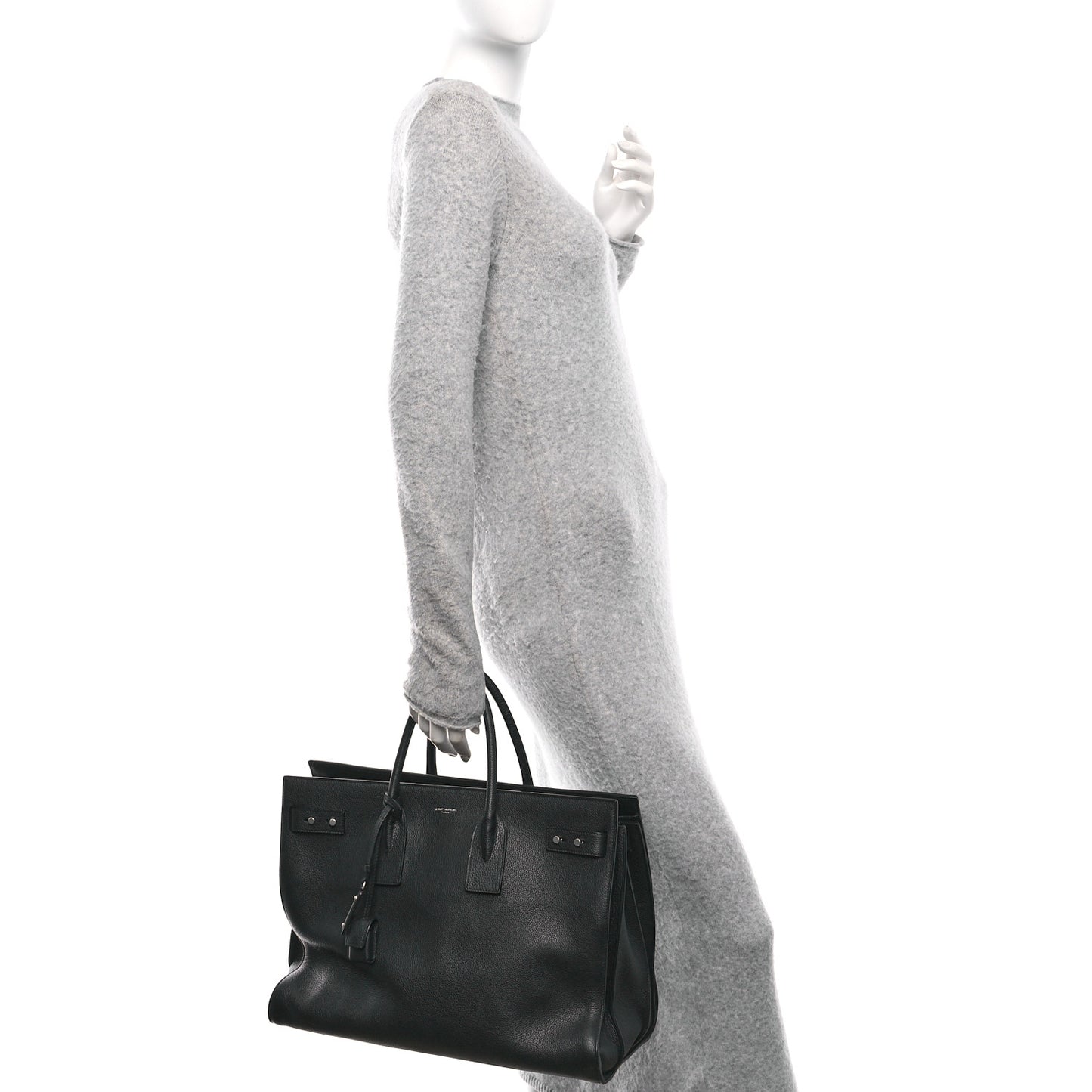 Grained Calfskin Large Souple Sac De Jour Black