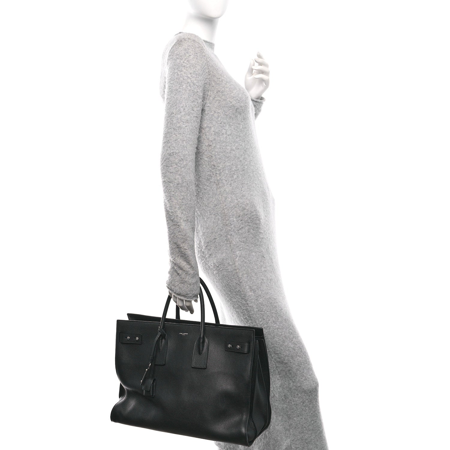 Saint Laurent Grained Calfskin Large Souple Sac De Jour Black 3 of 11