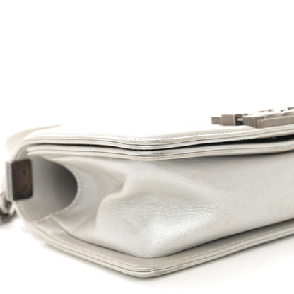 Chanel Metallic Lambskin Quilted Small Boy Flap Silver 7 of 13