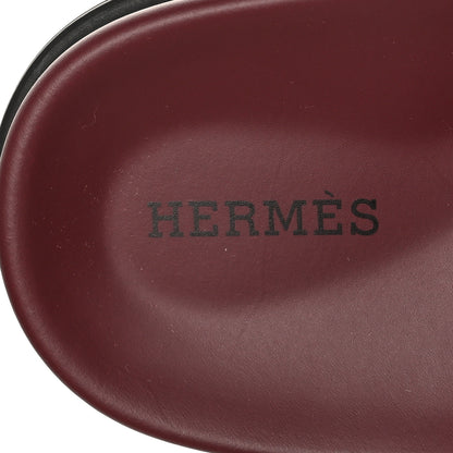 Hermes Suede Goatskin Womens Chypre Sandals 37.5 Rouge Marsala 7 of 9