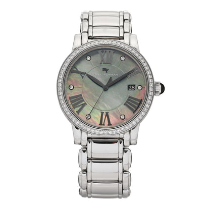 David Yurman Stainless Steel Diamond Bezel Black Mother of Pearl 38mm Classic Quartz Watch 1 of 4