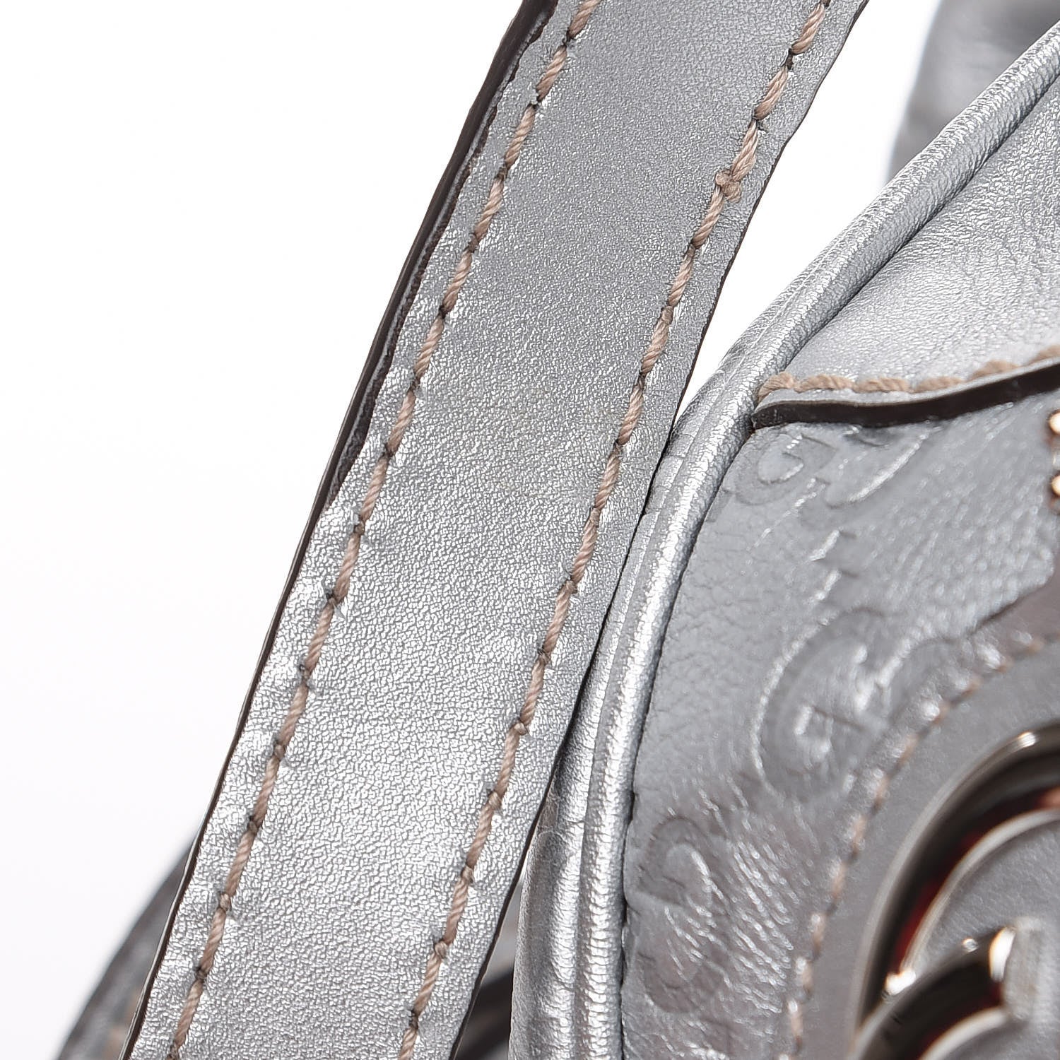 Gucci Metallic Guccissima Medium Sukey Boston Silver 10 of 11