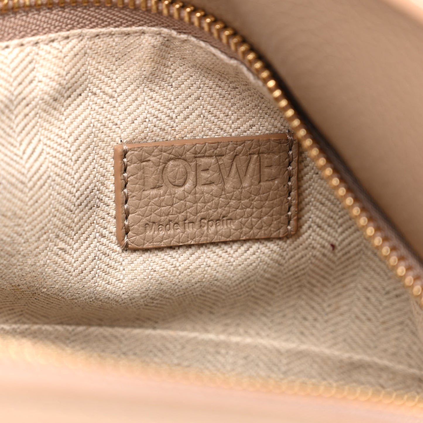 Grained Calfskin Small Puzzle Edge Bag Sand