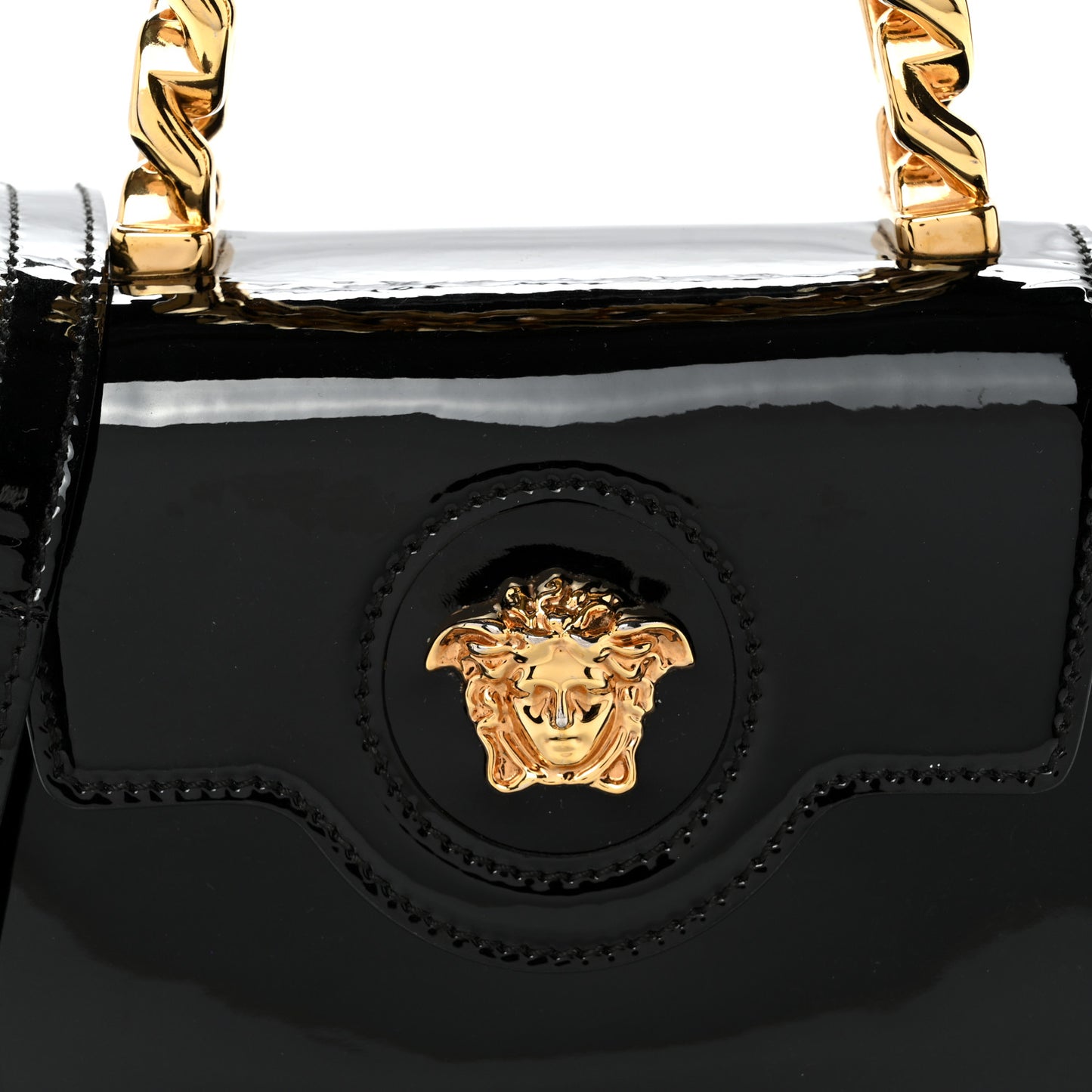 Patent Mini La Medusa Bag Black