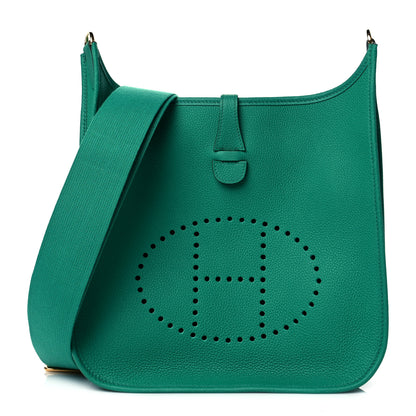 Hermes Taurillon Clemence Evelyne III PM Vert Vertigo 1 of 10