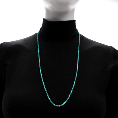 David Yurman Stainless Steel 14K Yellow Gold Acrylic Bel Aire Chain Necklace 27" Turquoise 2 of 4