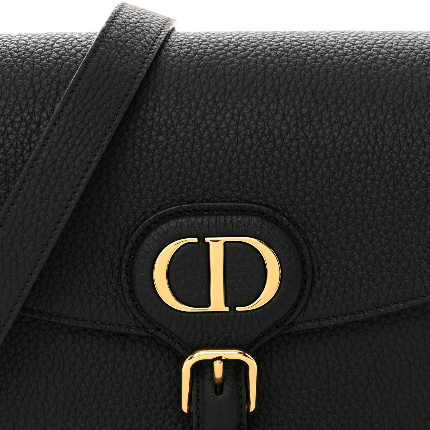 Grained Calfskin Medium Bobby Flap Black