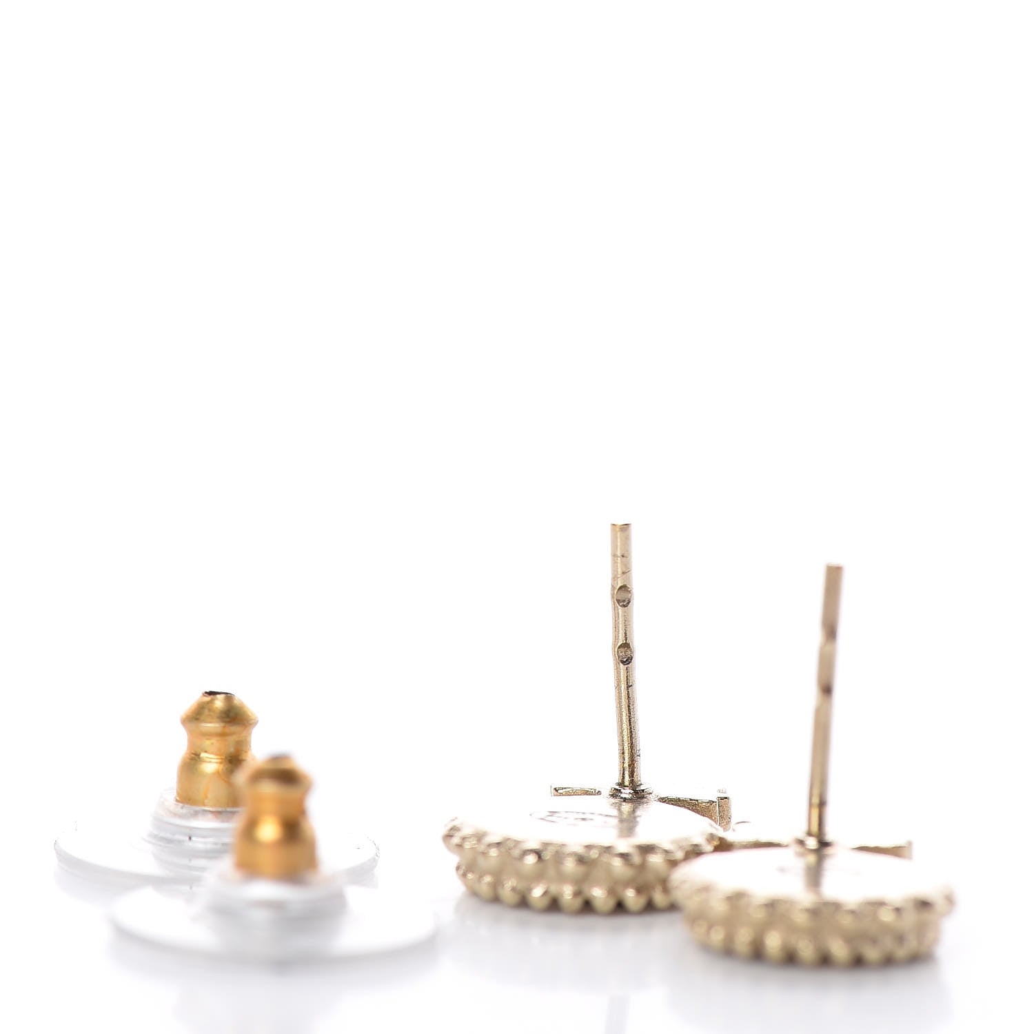 Chanel CC Bow Earrings Black Gold 3 of 5