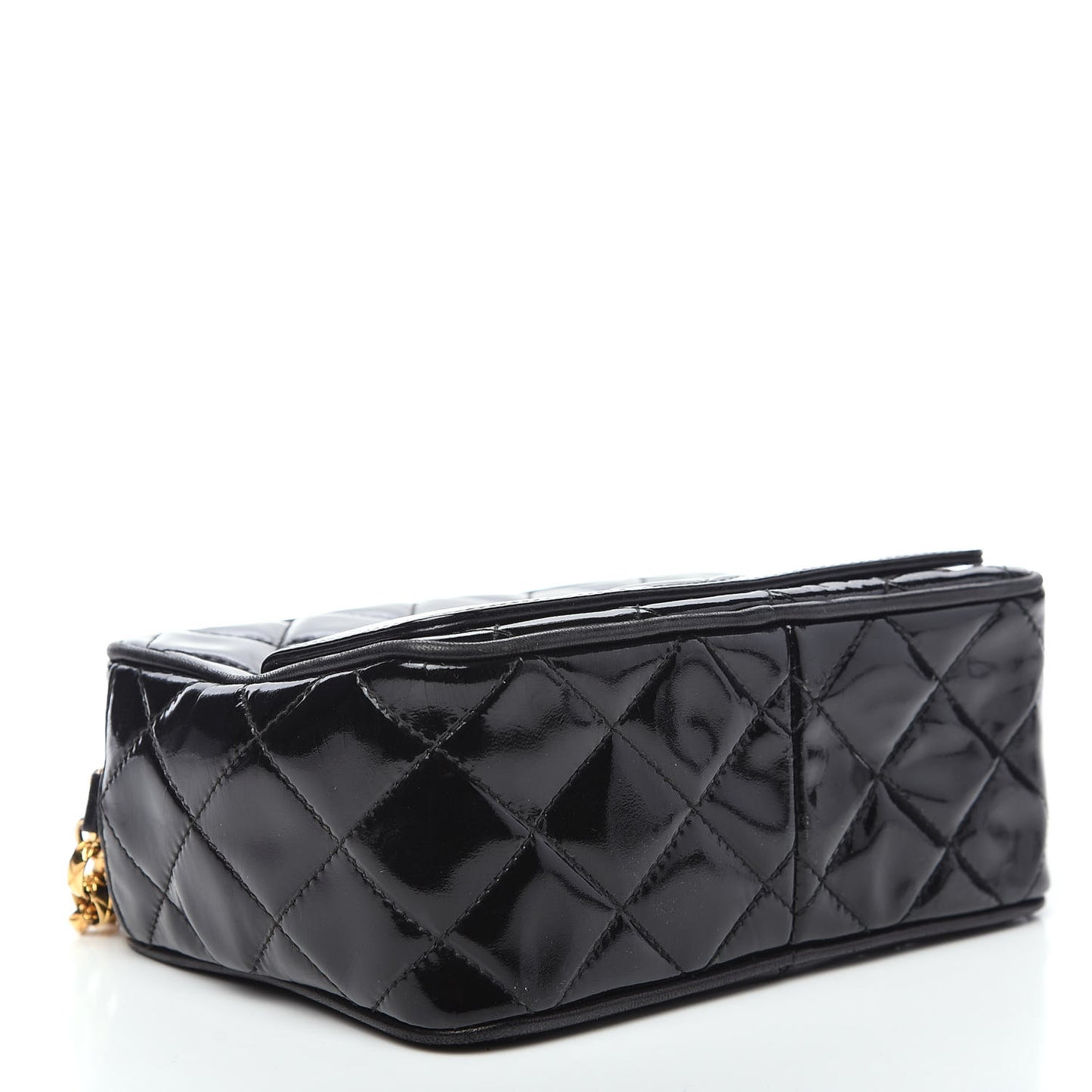 Patent Quilted Tassel Camera Case Black