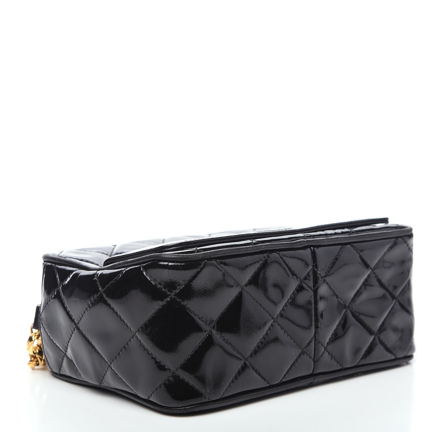 Chanel Patent Quilted Tassel Camera Case Black 3 of 11
