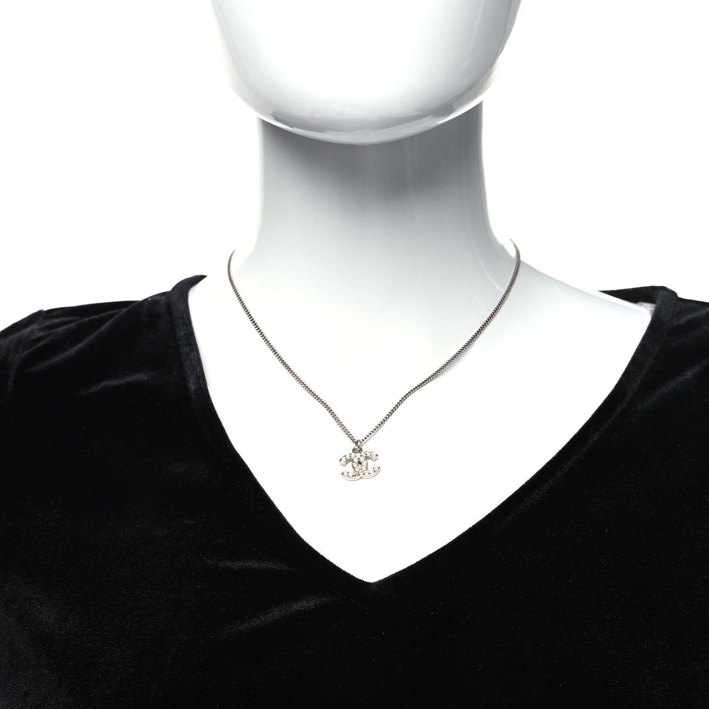 Crystal Timeless CC Necklace Silver