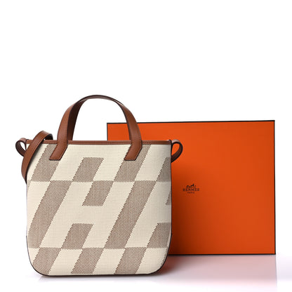 Hermes Swift Toile H Cabas H En Biais 27 Ecru Naturel Gold 11 of 11