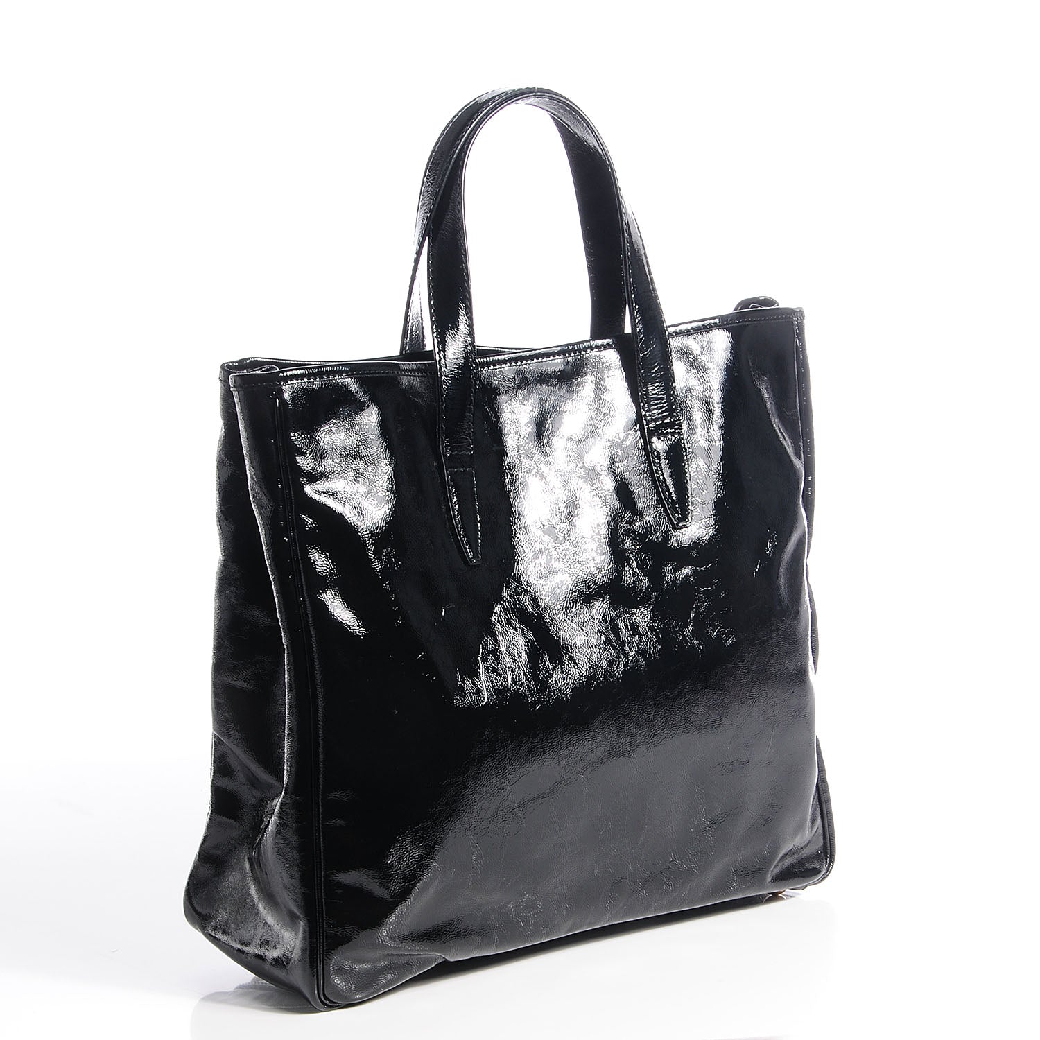 Saint Laurent Textured Patent Large Y-Mail Tote Black 3 of 7