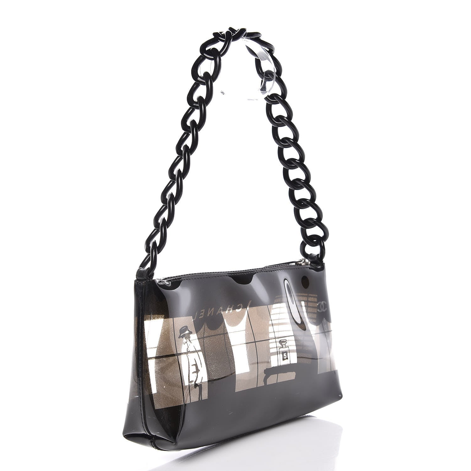 Chanel Vinyl Coco Window Pochette Black 3 of 14