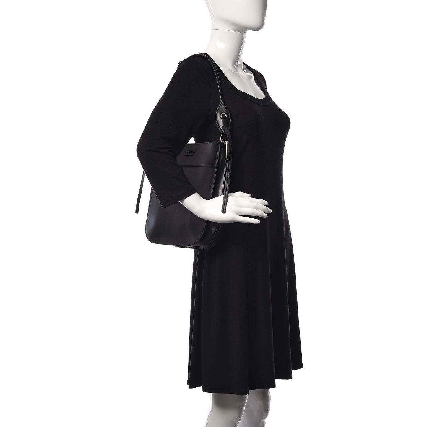 City Calfskin Large Margit Bag Black