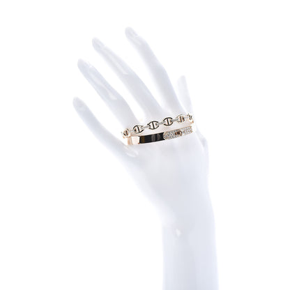 Hermes 18K Rose Gold Diamond PM Kelly Double Tour Bracelet SH 2 of 7