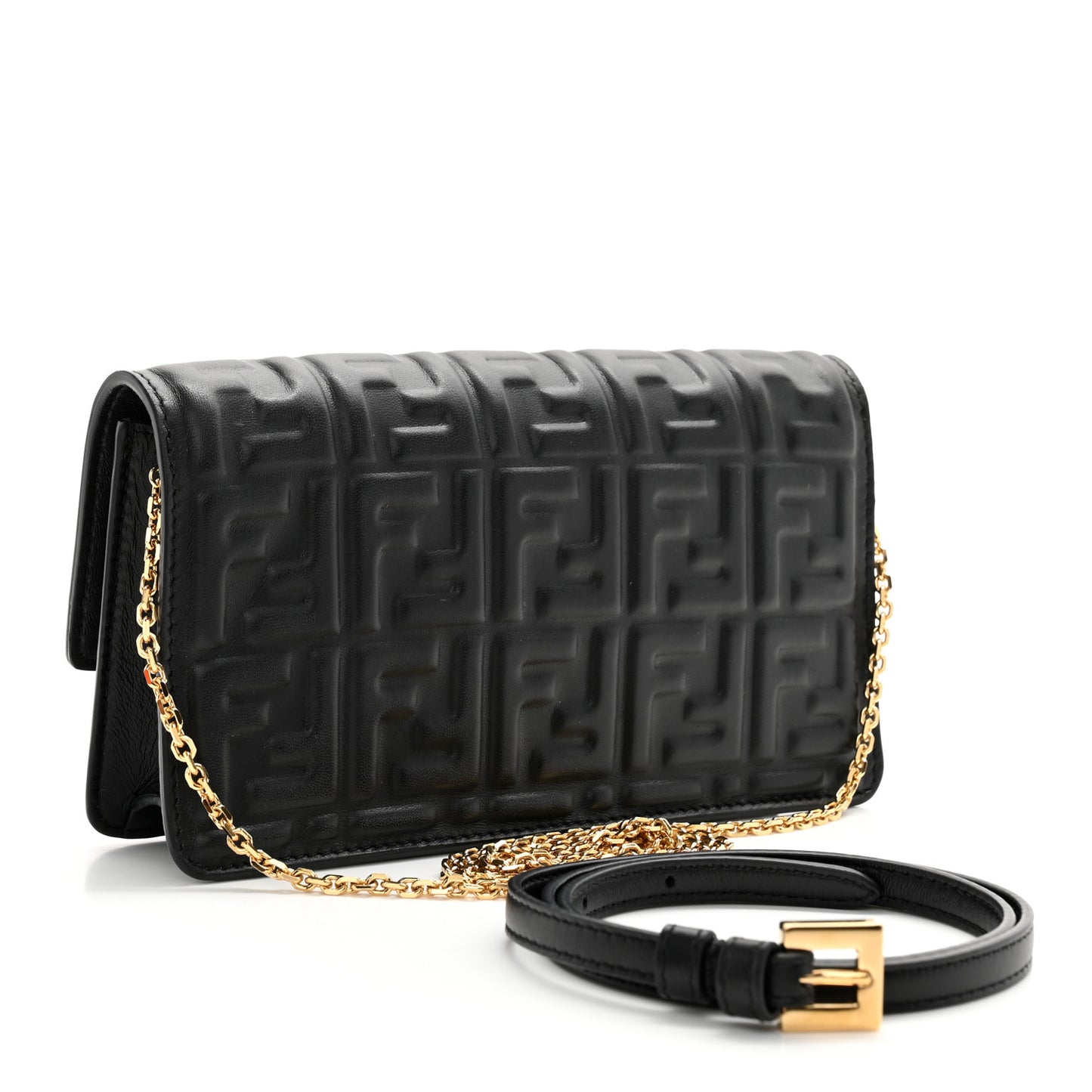 Nappa Matisse FF Embossed Wallet On Chain Black