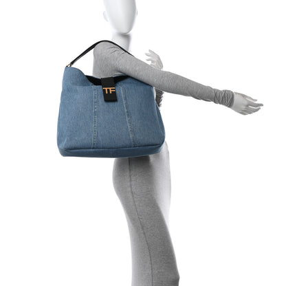 Tom Ford Denim Medium TF Hobo Washed Blue Black 2 of 10