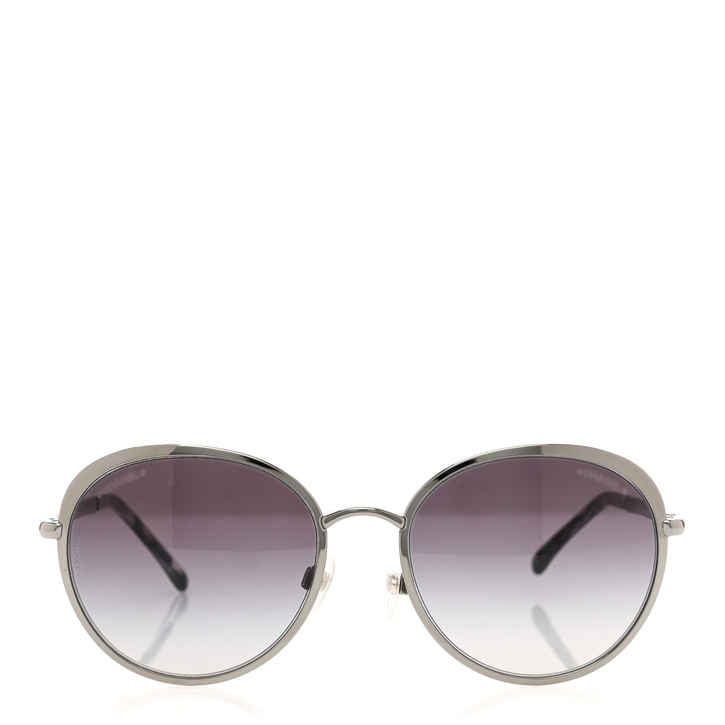 Round Spring Sunglasses 4206 Black Silver